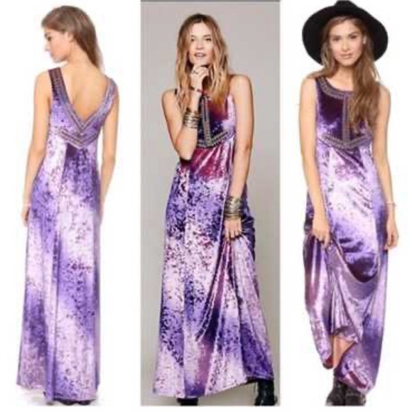 Free People Dresses & Skirts - NWOT Free People Hello Gorgeous Velvet Maxi Dress Size small Sleeveless $268
